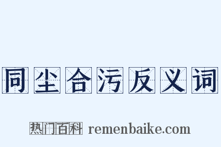 同尘合污反义词是什么意思的图片